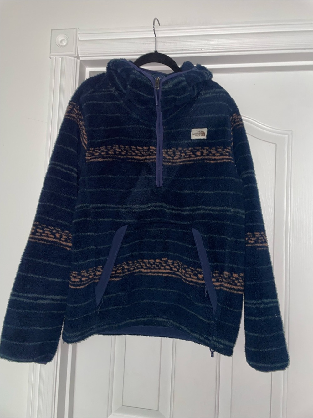 The North Face Printed Sherpa Fleece Pullover Hoodie Campshire Sz Men’s Small